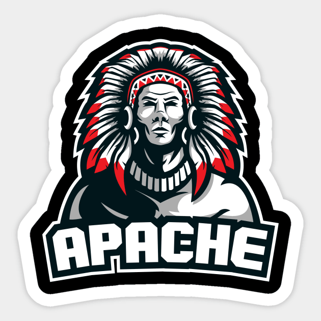 Apache Sticker by Aryan ART